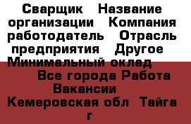 Сварщик › Название организации ­ Компания-работодатель › Отрасль предприятия ­ Другое › Минимальный оклад ­ 27 000 - Все города Работа » Вакансии   . Кемеровская обл.,Тайга г.